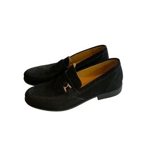 Sandro Moscoloni Loafers Mens 8D Black Suede Bit Detail Slip On Shoes